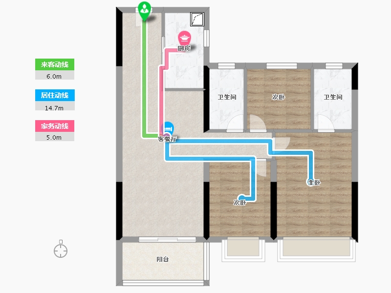 广东省-中山市-古镇雅居乐花园-84.00-户型库-动静线