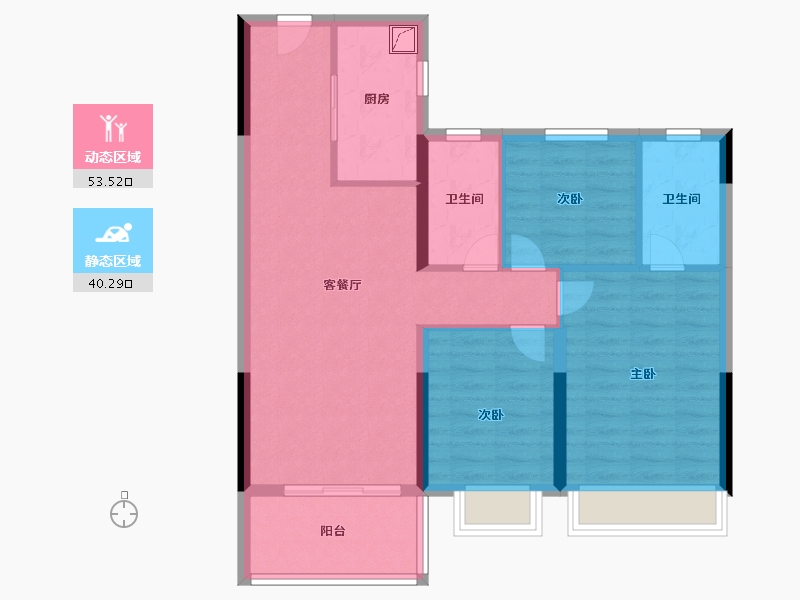 广东省-中山市-古镇雅居乐花园-84.00-户型库-动静分区