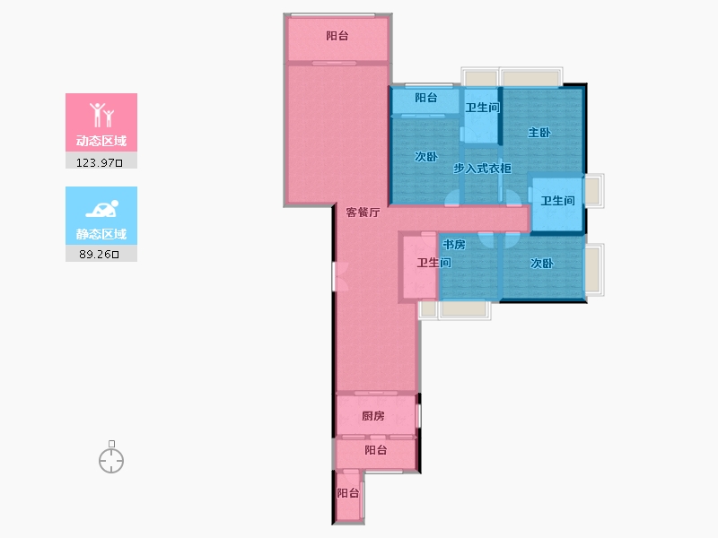 广东省-广州市-​世茂天鹅湾-191.09-户型库-动静分区