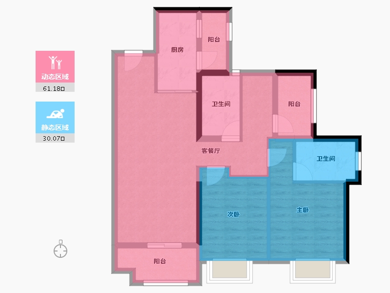 广东省-佛山市-招商岸芷汀兰-80.60-户型库-动静分区