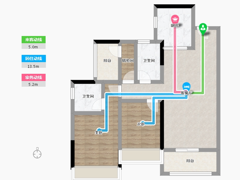 广东省-广州市-​领南星河荣誉-77.35-户型库-动静线