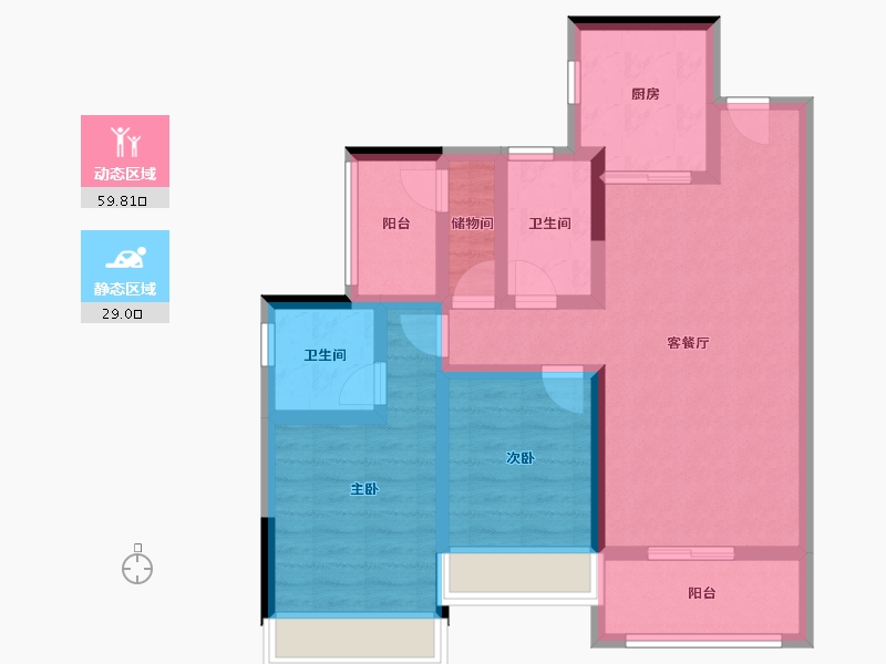 广东省-广州市-​领南星河荣誉-77.35-户型库-动静分区