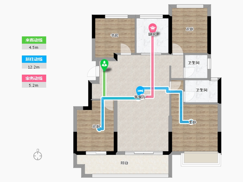 浙江省-绍兴市-祥生湛景笛旸府-97.24-户型库-动静线