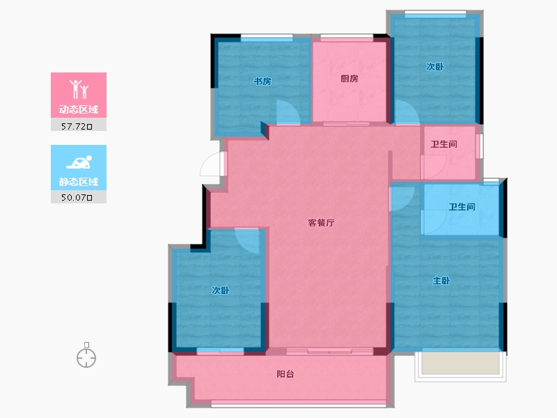 浙江省-绍兴市-祥生湛景笛旸府-97.24-户型库-动静分区