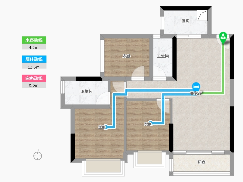 广东省-中山市-雅居乐·耀玥台-67.47-户型库-动静线