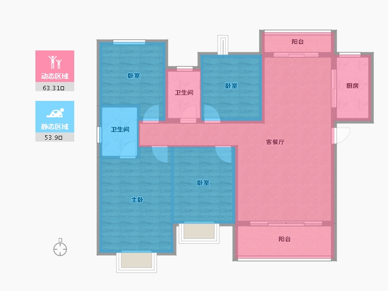 江西省-九江市-瑞昌奧园广场-105.56-户型库-动静分区