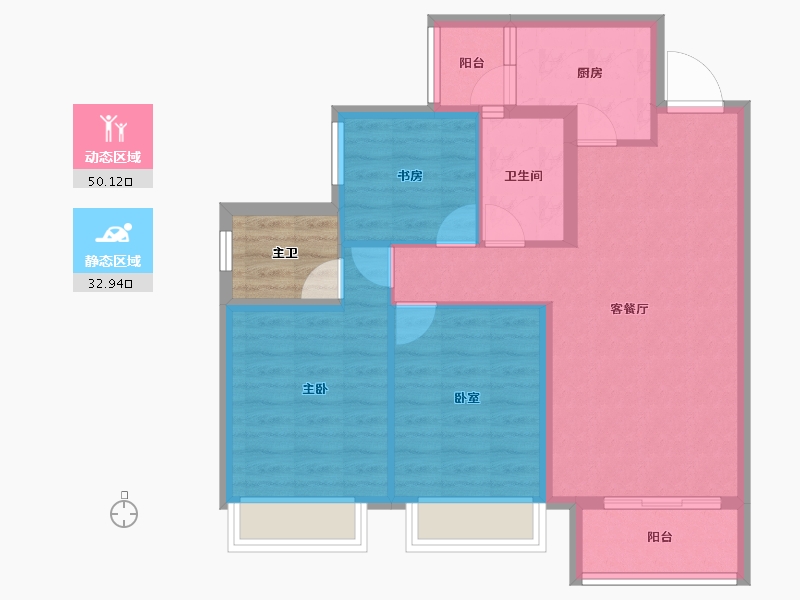 四川省-成都市-城投锦溪城-77.95-户型库-动静分区