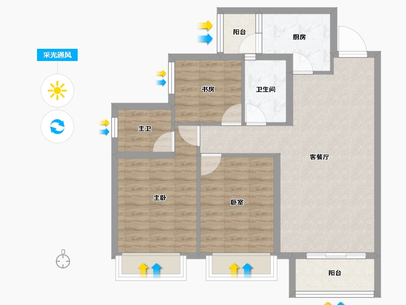 四川省-成都市-城投锦溪城-77.95-户型库-采光通风