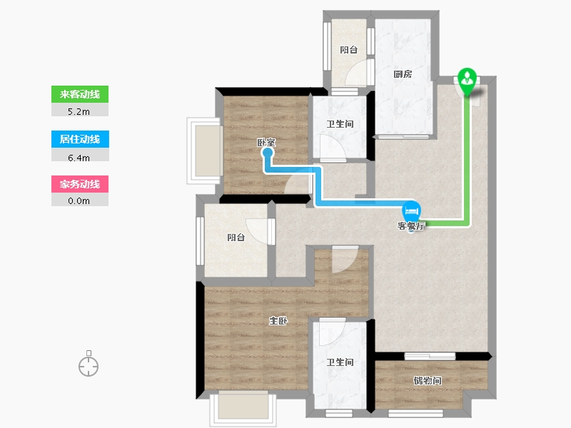 广东省-佛山市-招商岸芷汀兰-75.50-户型库-动静线