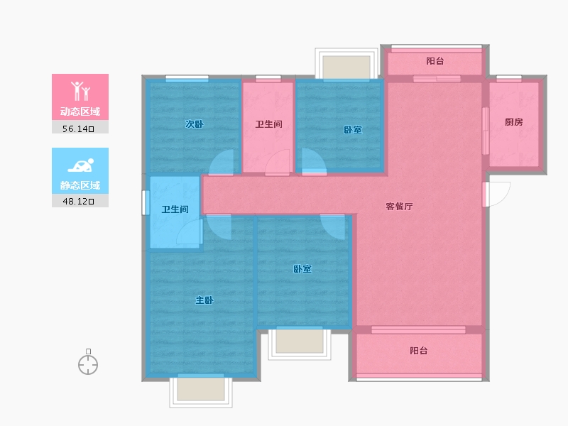 江西省-九江市-瑞昌奧园广场-92.99-户型库-动静分区