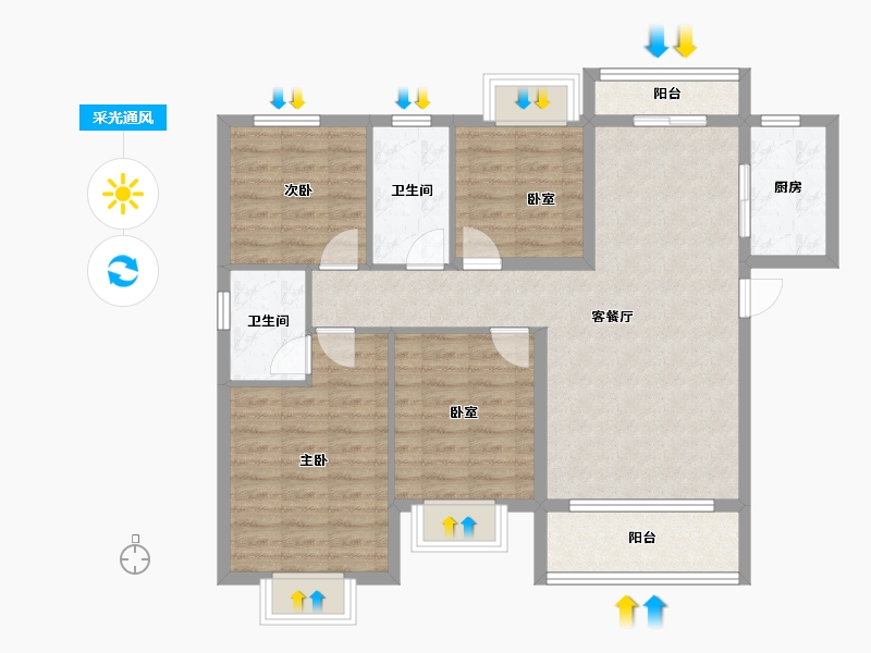 江西省-九江市-瑞昌奧园广场-92.99-户型库-采光通风