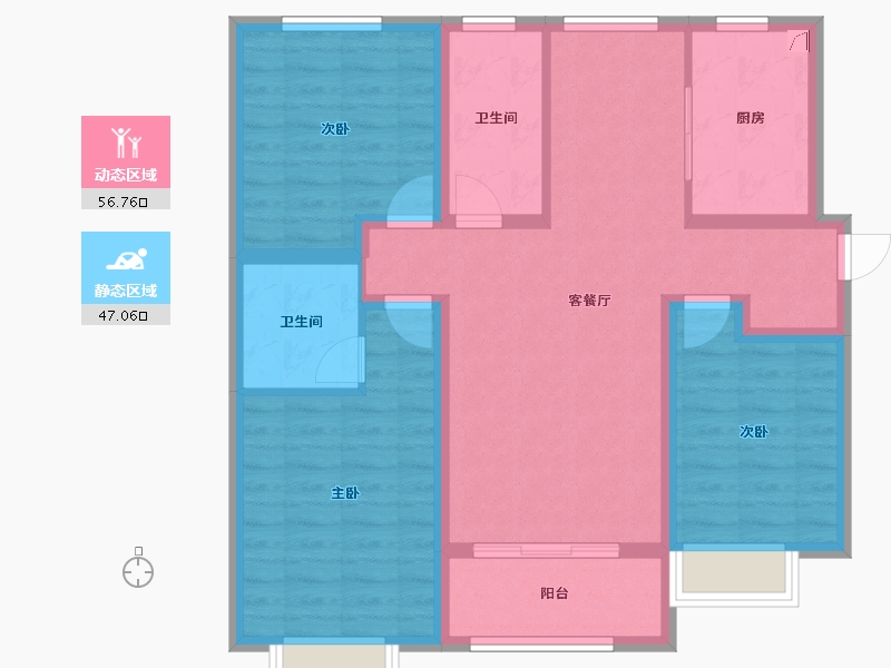 河北省-石家庄市-东创观澜上院-92.26-户型库-动静分区