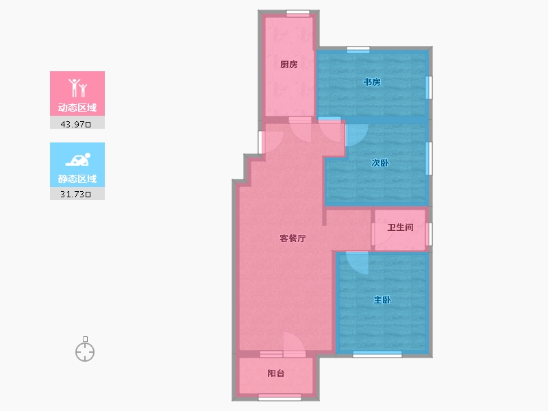 辽宁省-沈阳市-荣盛·锦绣学府-67.00-户型库-动静分区