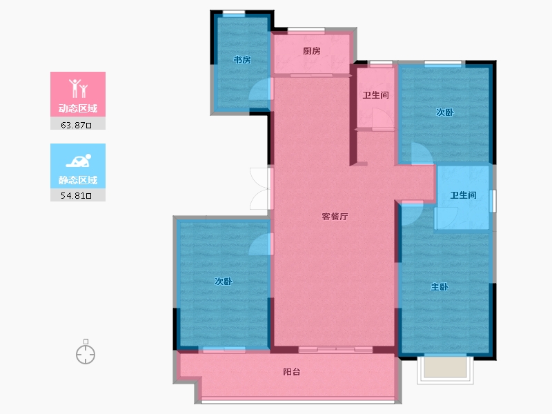 山东省-潍坊市-富春江豐泽苑-106.57-户型库-动静分区