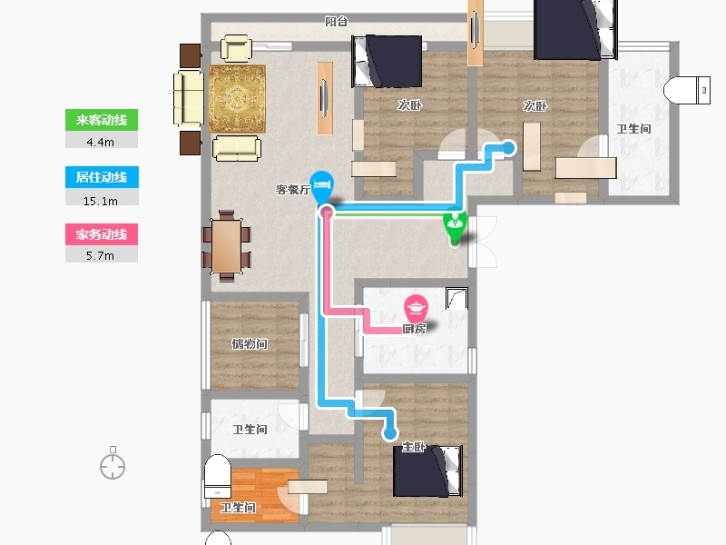 广东省-广州市-悦璟花园-114.76-户型库-动静线