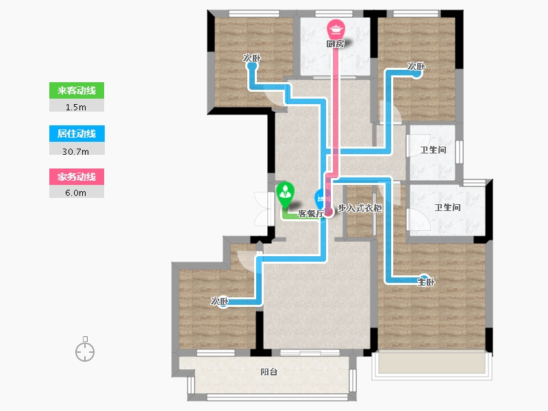 浙江省-绍兴市-阿里山庄-122.00-户型库-动静线