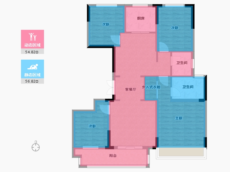 浙江省-绍兴市-阿里山庄-122.00-户型库-动静分区