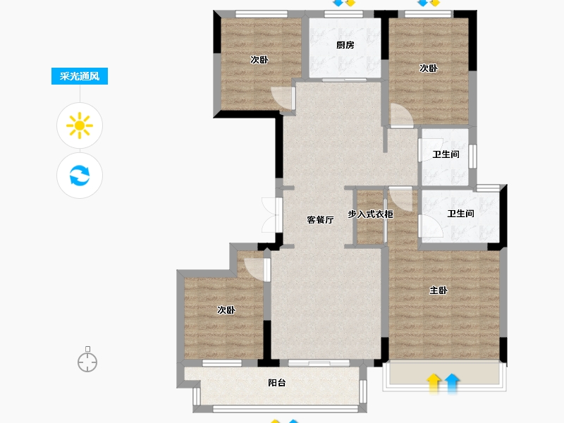 浙江省-绍兴市-阿里山庄-122.00-户型库-采光通风