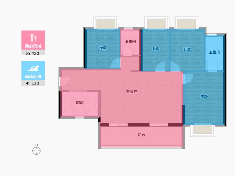 广东省-东莞市-和昌众筑中央松湖-94.01-户型库-动静分区