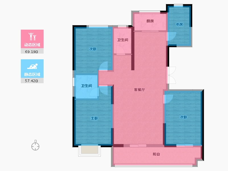 山东省-潍坊市-富春江豐泽苑-113.69-户型库-动静分区