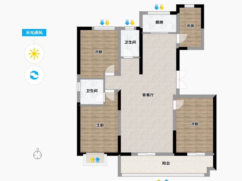 山东省-潍坊市-富春江豐泽苑-113.69-户型库-采光通风