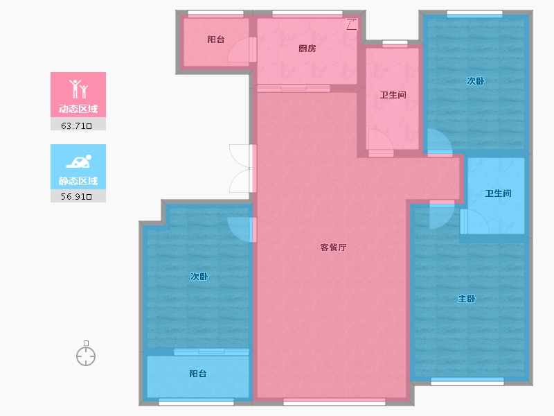 山东省-潍坊市-金庆名仁府-108.01-户型库-动静分区