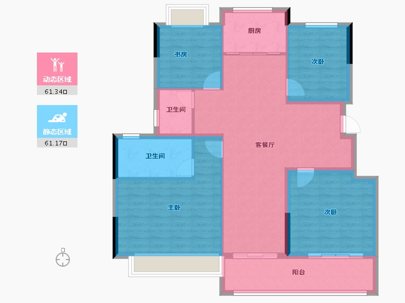 安徽省-滁州市-荣欣清河园-111.31-户型库-动静分区