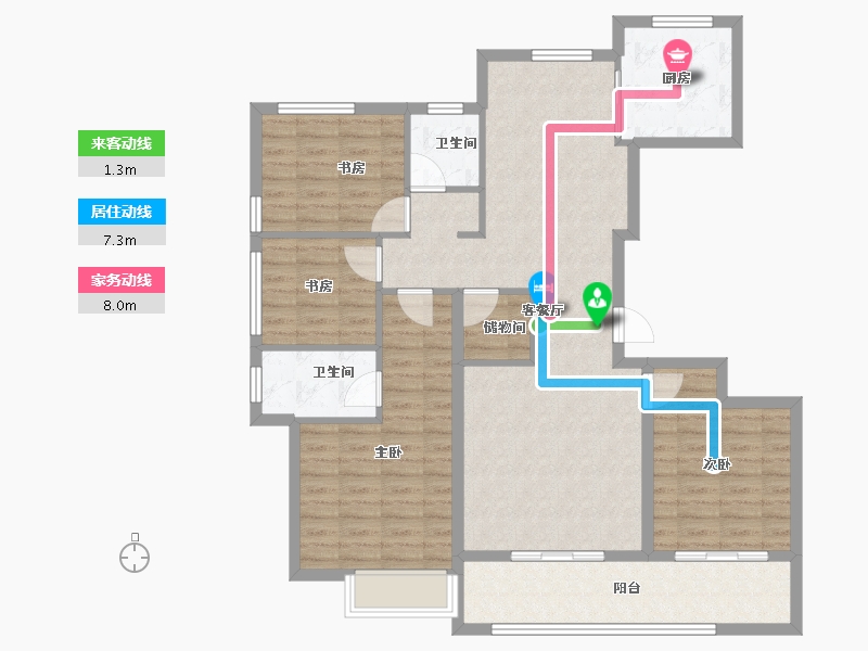 浙江省-金华市-绿城招商春熙明月-111.20-户型库-动静线