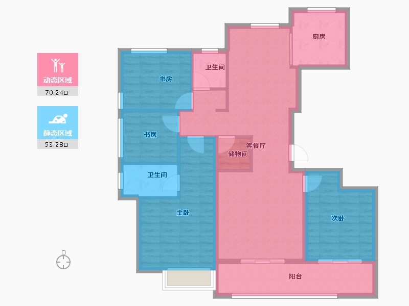 浙江省-金华市-绿城招商春熙明月-111.20-户型库-动静分区