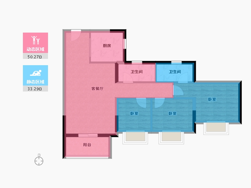 广东省-东莞市-中海十里溪境-74.40-户型库-动静分区