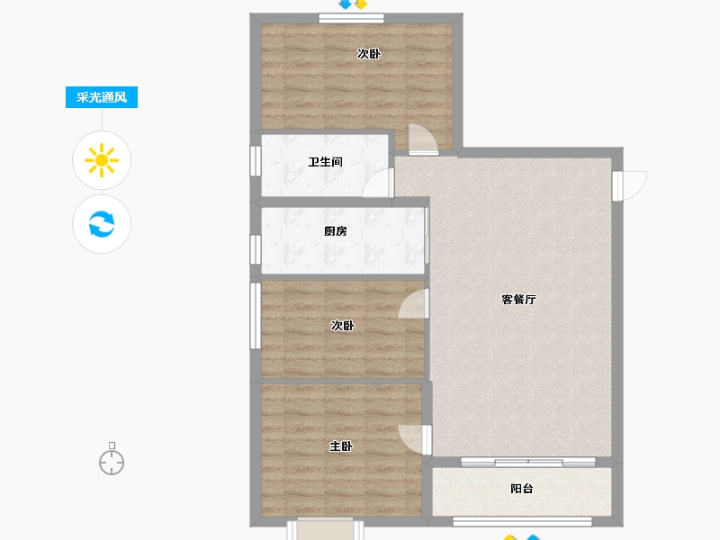 山西省-晋中市-新晋玖里-81.00-户型库-采光通风