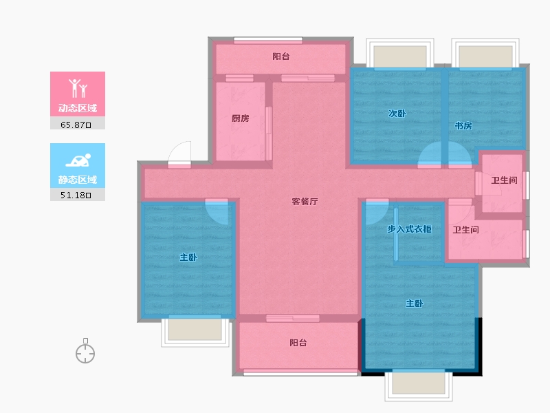 江西省-南昌市-龍居東郡-102.34-户型库-动静分区