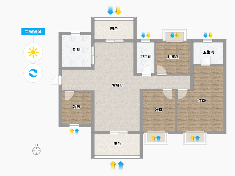 广东省-东莞市-保利松湖和府-105.13-户型库-采光通风