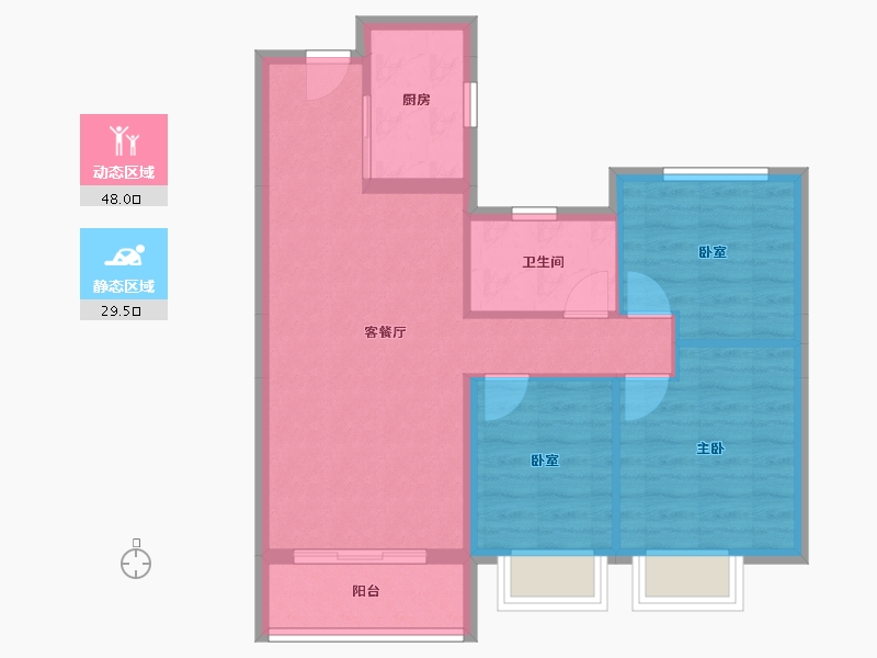 江西省-九江市-瑞昌奧园广场-69.56-户型库-动静分区