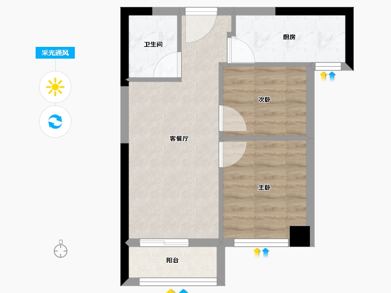 广东省-深圳市-中房翰林门-40.71-户型库-采光通风