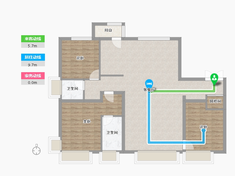 山西省-太原市-万科翡翠东第-106.17-户型库-动静线