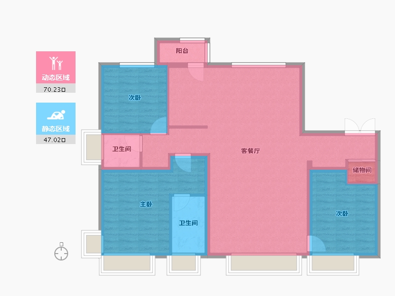 山西省-太原市-万科翡翠东第-106.17-户型库-动静分区