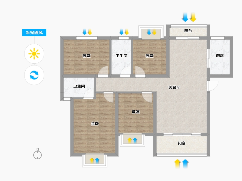 江西省-九江市-瑞昌奧园广场-94.38-户型库-采光通风