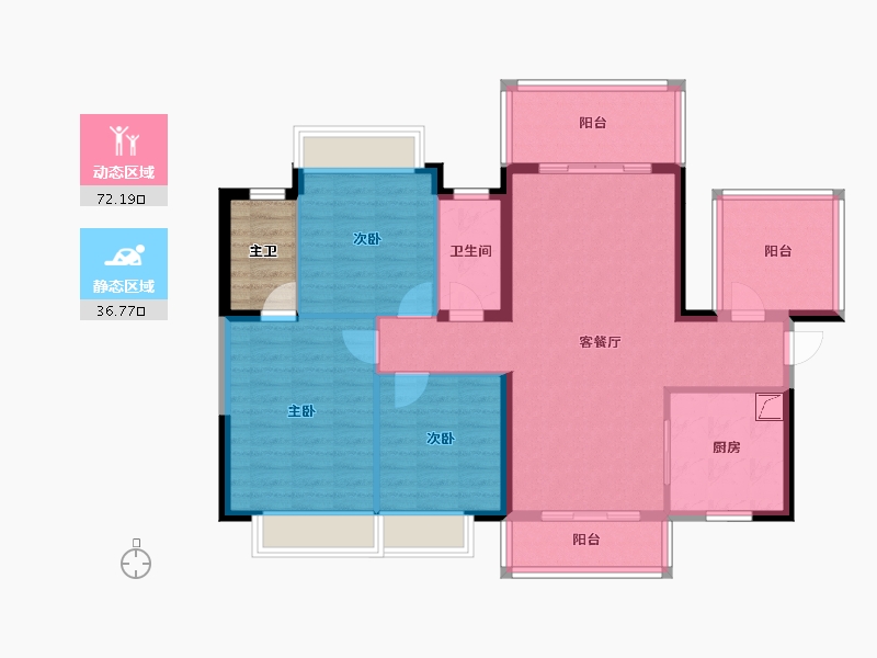 广西壮族自治区-南宁市-龙光玖誉城-102.11-户型库-动静分区