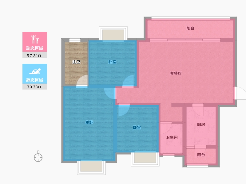 四川省-成都市-城投锦溪城-91.58-户型库-动静分区