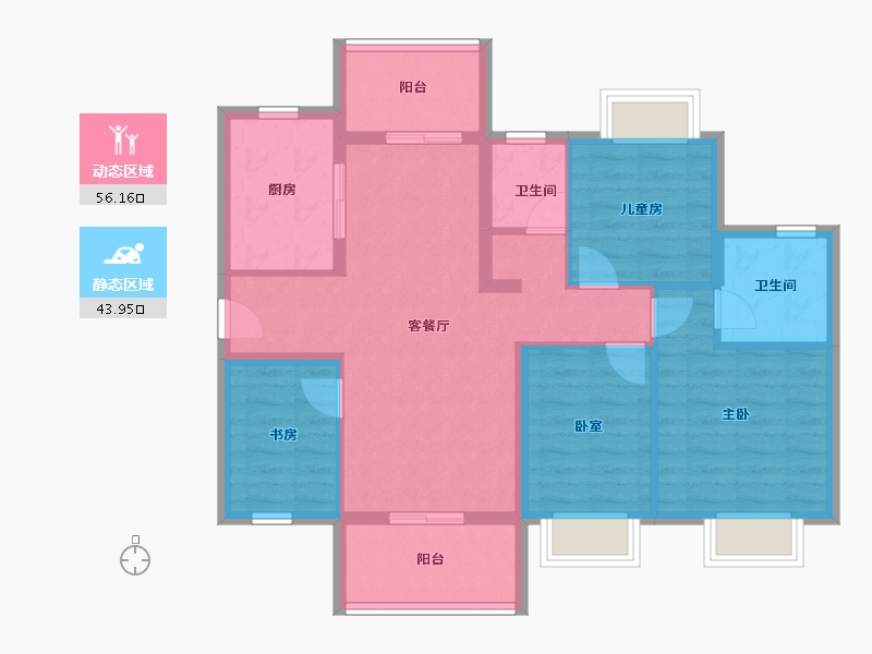 广东省-东莞市-保利松湖和府-89.13-户型库-动静分区