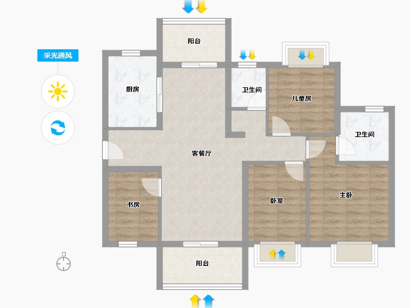 广东省-东莞市-保利松湖和府-89.13-户型库-采光通风