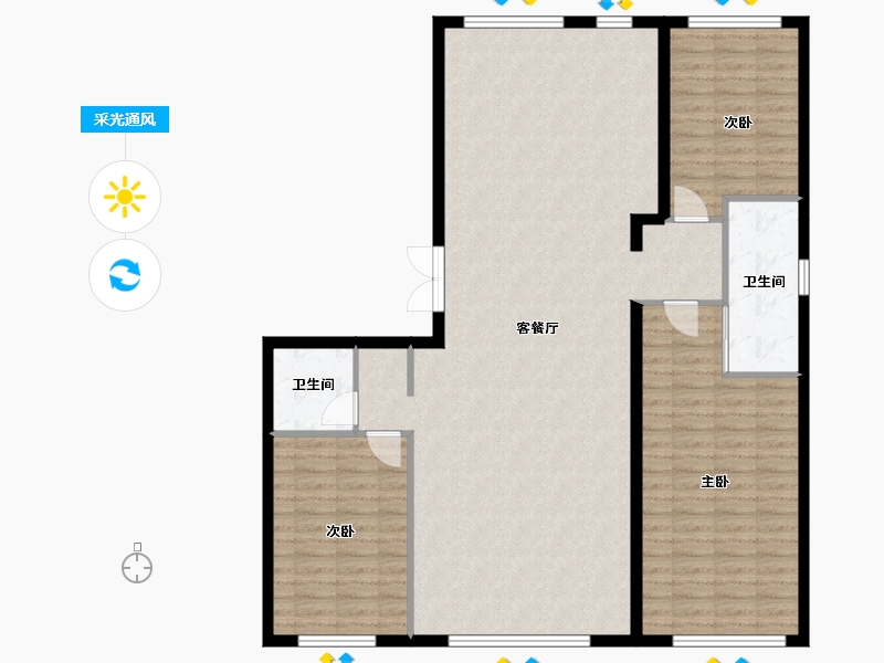 山西省-大同市-九如花园-133.76-户型库-采光通风