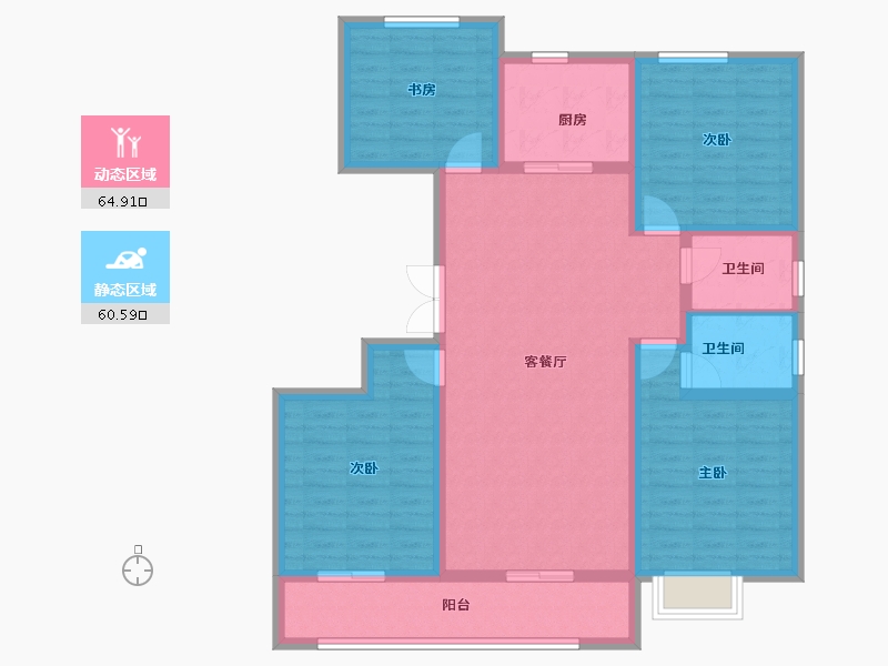 山东省-潍坊市-城投东方公馆-112.31-户型库-动静分区