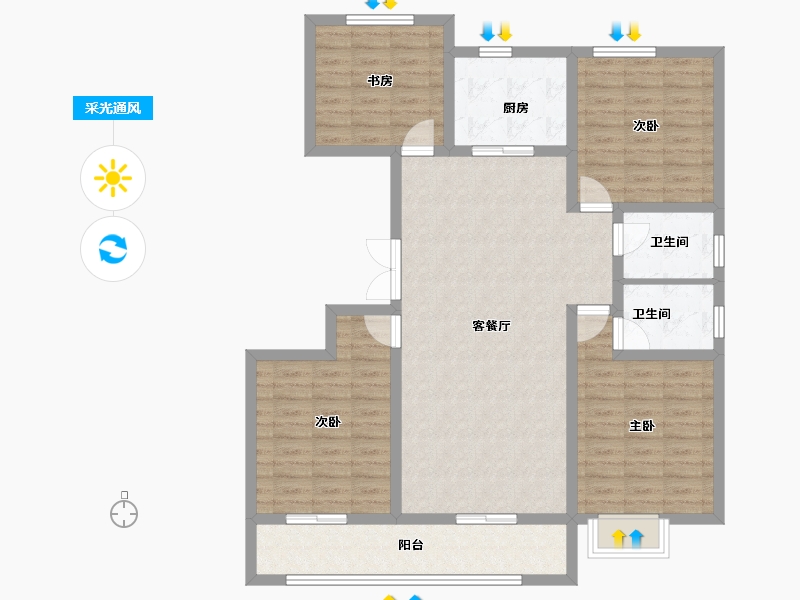 山东省-潍坊市-城投东方公馆-112.31-户型库-采光通风