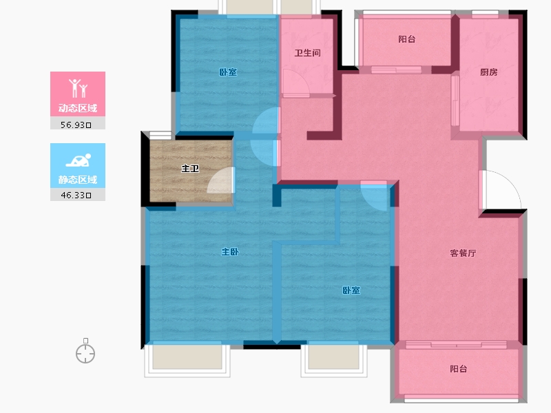 四川省-成都市-城投锦溪城-96.34-户型库-动静分区