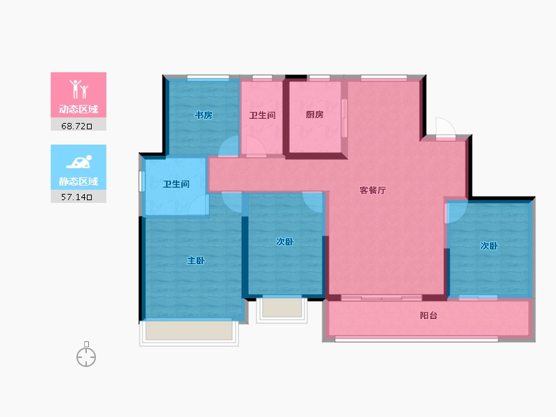 浙江省-宁波市-中交阳光城春风暴里-113.33-户型库-动静分区