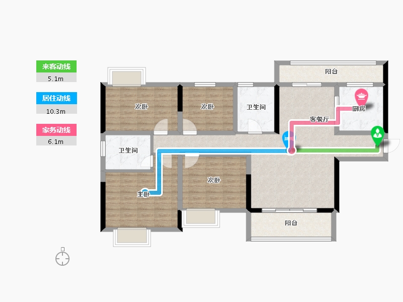 湖南省-长沙市-帝辰观澜荟锦-108.03-户型库-动静线