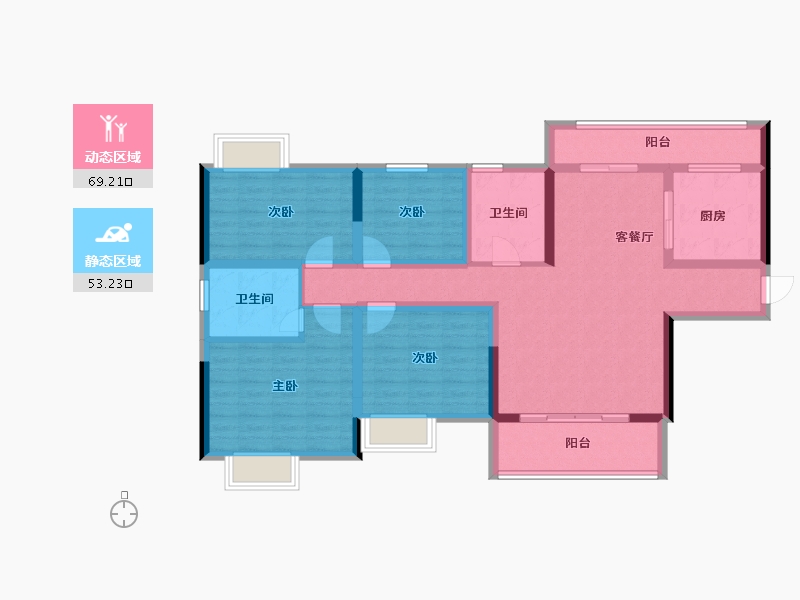 湖南省-长沙市-帝辰观澜荟锦-108.03-户型库-动静分区