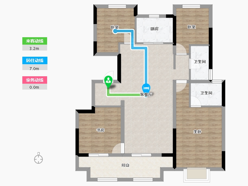 湖南省-长沙市-佳源东方璟园-100.00-户型库-动静线